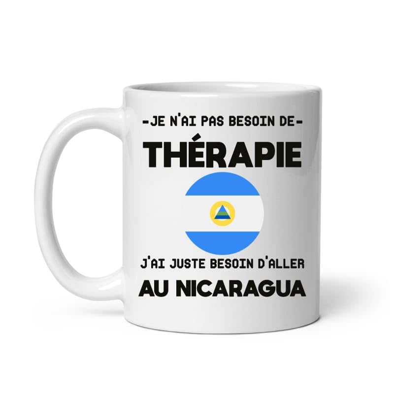 MugSmile Mug Nicaragua thérapie humour vacances départ voyage Tasse Nicaragua