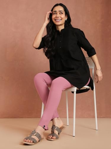 Image of TWIN BIRDS Women Cotton Blend Kurti Pants | Sleek Ethnic Daily Trousers
