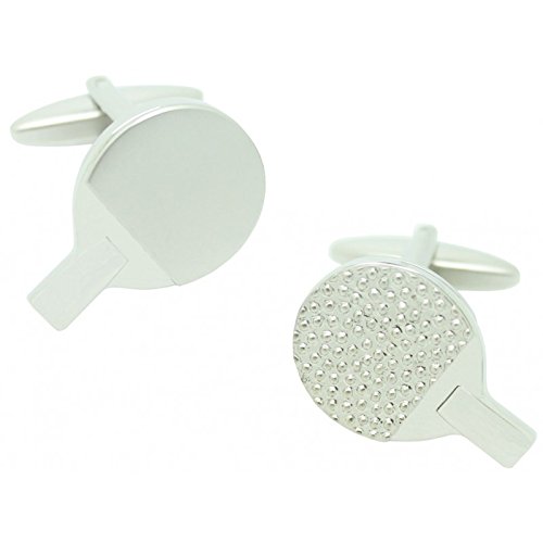 Gemelos ping pong plateados para camisas de hombre
