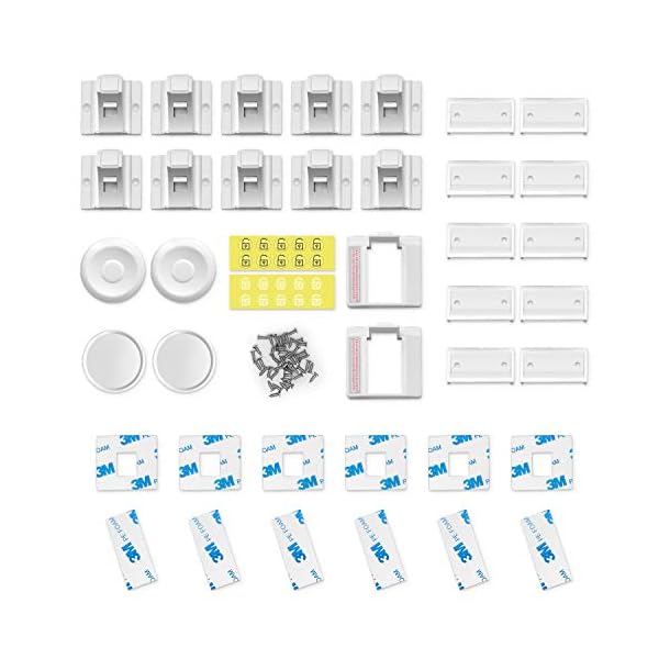 Babysicherheit Magnetisches Schrankschloss 10 Schlösser mit 2 Schlüssel, unsichtbare Kindersicherung für Schrank und… – Bild 3