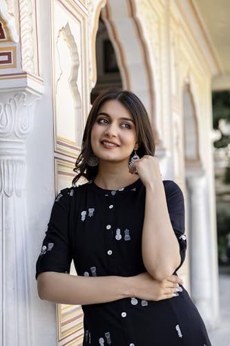 Image of Pistaa's Women Printed Mandarin A-Line Cotton Kurta With Palazzos