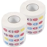 Beatifufu 2 Rollen Toilettenpapier mit Ostermotiven Weiches Bedrucktes Klopapier Hautfreundlich Badezimmer und Esstisch Servietten Festliche Dekoration
