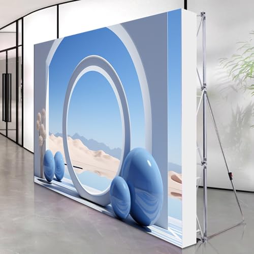 Toile de fond tendue en aluminium avec support pliable pour événement