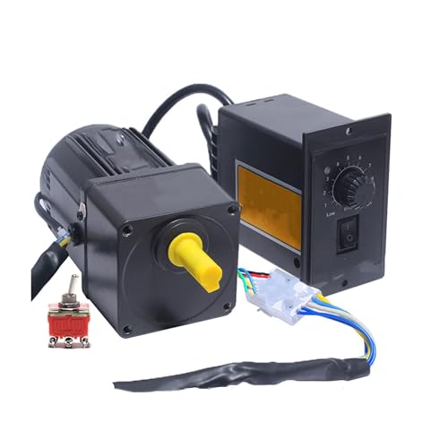 Speed Regulate 15W 220V AC Reducer Geared Motor with Speed Governor 1:3 1:300 Variable Speed Motor Speed Adjustable Reversible AC Gear Motor Reducer(52rpm)