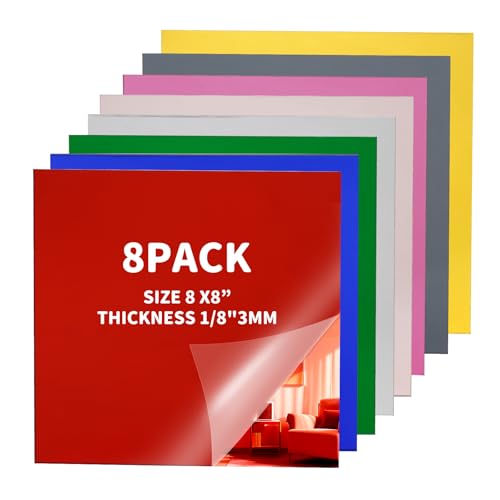 8 Pack 8x8 inch Gold Acrylic Sheet,Non-Glass Safety Acrylic Mirror,Suitable for Home and Commercial use, Wall Decor, DIY, Signage?Weding Invitaton