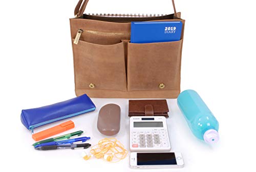 Bucklestone - Herren Leder Schultertasche - Umhängetasche Mittelgroß Passend für einen 15 Zoll Laptop und Notizbuch A4 - Lancaster - Hunter Hellbraun