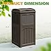 Greesum 33 Package Delivery Box for Outside, Waterproof Resin Garbage Bin with Lid for Hideaway, Deck, Patio, Dark Brown