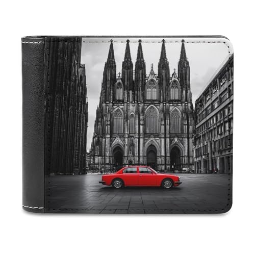 Cologne Cathedral Famous City Bi-fold Wallet for Men Women Print PU Leather Slim Cash Card Holder