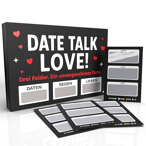TIPSI Date Talk Love Das Rubbelos Spiel für Paare ab 18 | 38 Überraschungskarten mit Date Ideen Fragen & Challenges | Paar Spiele für Erwachsene | Romantisches Geschenk für Pärchen