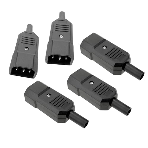 Image of MX IEC C14 AutoLock Power Connector Male Plug - 10A 250V with Locking Mechanism for PCs, Servers & Electronics (Pack of 5)