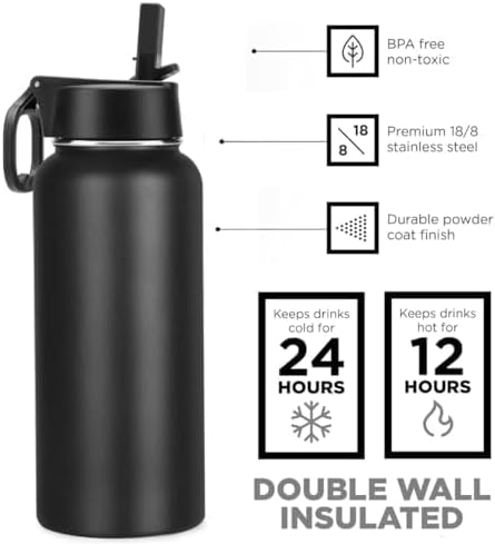 Miniatura 2 de Botella de agua deportiva con aislamiento de acero inoxidable de 32 oz  Hydro Elevation