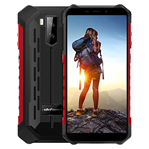 4G Rugged Phones Ulefone Armor X9, Global Bands Dual SIM, 13MP + 2MP Dual Waterproof Cameras, 5.5 Inch HD+ Display, Android 11 3GB + 32GB, 5000mAh Big Battery, Dustproof, Compass, NFC, OTG, GPS -Red