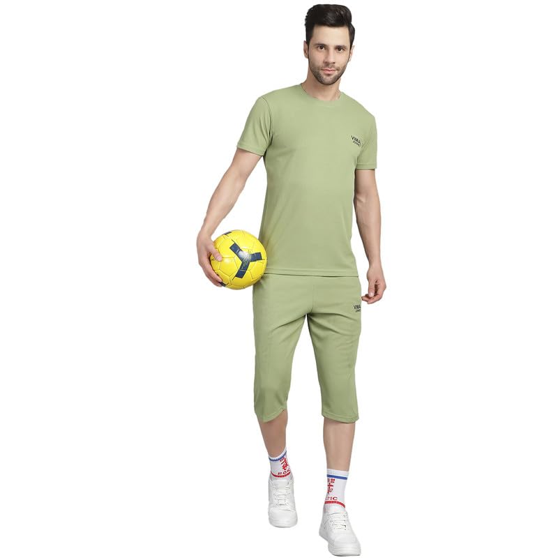Image of Mack Jonney Solid Regular Fit Polyster Lycra Capri for Men-P