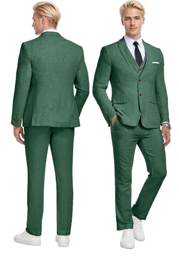 3 Piece Suit Tweed Herringbone Men's Suits Slim Fit Groom Tuxedos Set Prom Brown Grey Jacket Blazer Vest Pants Dark Gray L2