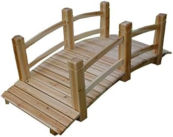 Brücke Holzbrücke mit Geländer Teichbrücke Gartenbrücke Amazon.de Garten