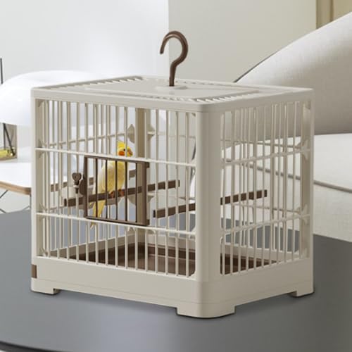 Besreey Small Bird Travel Cage, 30x23x26cm Portable Bird Container Bird Travel Carrier, Lightweight, Detachable Tray, Hook Handle, Breathable Bird Carrier, Parrot Cage - Image 4