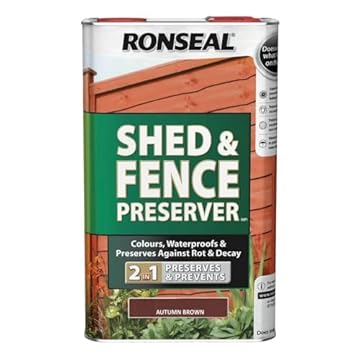 Ronseal RSLSFAB5L 5 Litre Shed and Fence Preserver - Autumn Brown