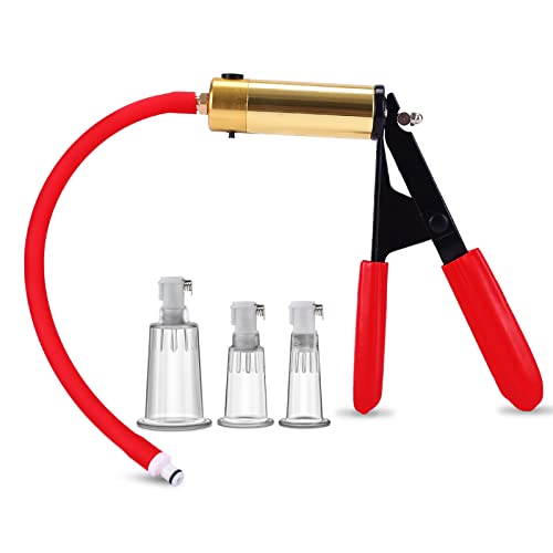 Jinqian Nippelsauger mit 3 Sauger Extra Stark Nipple Sucker Nipple Saugen Set Brustwarzen Vergrößerung Brustpumpe Vakuum Pussy Pump Klitoris Brust Stimulator SM Extrem Sexspielzeug für Frauen Paare