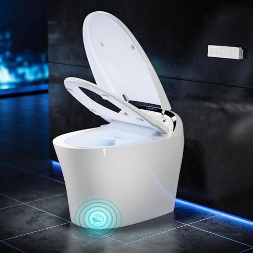 Nafort Smart Toilet, Bidet Toilet with Heated Seat,1.28 GPF Dual Auto Flush, Auto Open/Close Lid, Kick Sensor, Night Light, Remote/Side Knob Control, Electric Tankless Toilets with LED Display miniatura 1