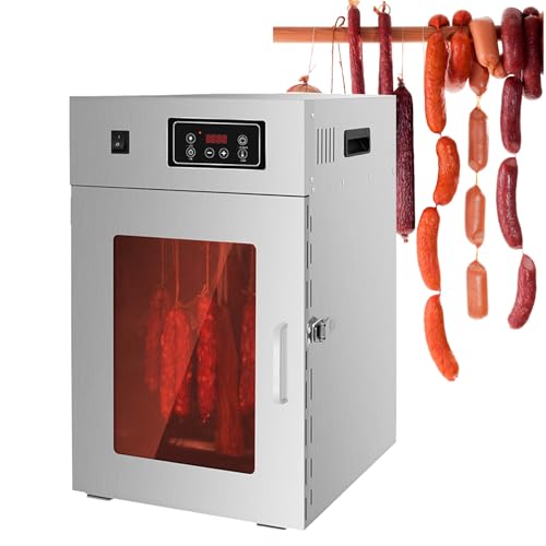Secadora de alimentos comercial, secadora de carne y fruta, secadora con temporizador, ajuste de 30 a 90 ℃, deshidratación doméstica de alimentos de acero inoxidable para carne de res(Dryer 7kg at one