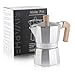 Sivaphe Stovetop Coffee Maker 150ml/3 Cups, Aluminium Moka Pot Italian Espresso Maker with Heat-Resistant Handle, Sliver