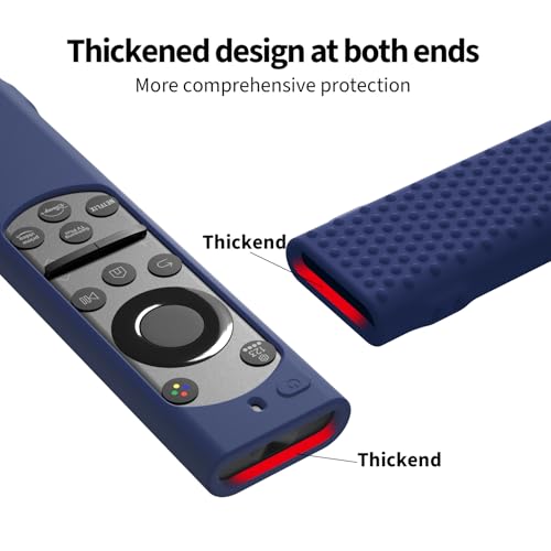 Image of OBOE Silicone Tv Remote Cover for Samsung Smart Tv Remote BN59-01311 Half Wrap Case, G-Dark Blue