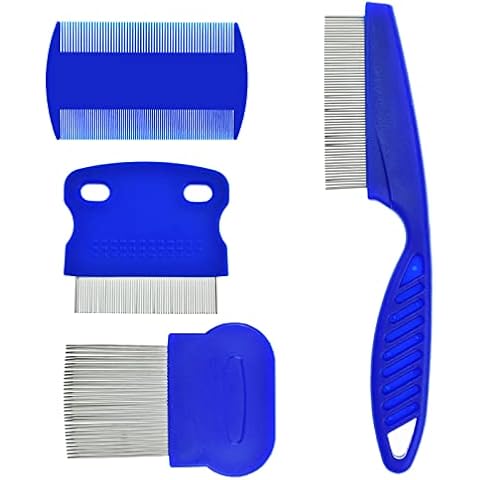 4 Pcs Pet Comb for Cat Dog Flea Lice Tear Stain Remover Combs Fine Tooth Grooming Removal Tool Cover