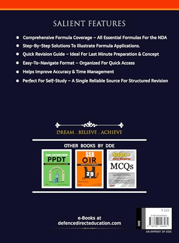 Image of Mission NDA Maths Formula Book (National Defence Academy) : Class 11 and 12 Chapterwise All Possible Formula, Laws, Theorem and concepts with Solved Examples