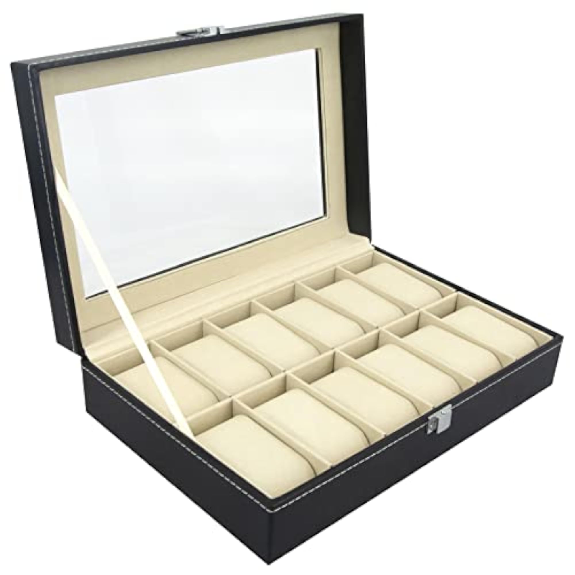 Watch Box Display Storage Case, 12 Slots PU Leather Holder