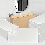 Trafagala 10x Fliesenaufkleber Marmor Weiß - 60 x 30 cm - Selbstklebende Fliesen Bad - Klebefliesen Küche für Küchenrückwand - Wandpaneele Küche Wanddeko Schlafzimmer Wohnzimmer Wandpanele