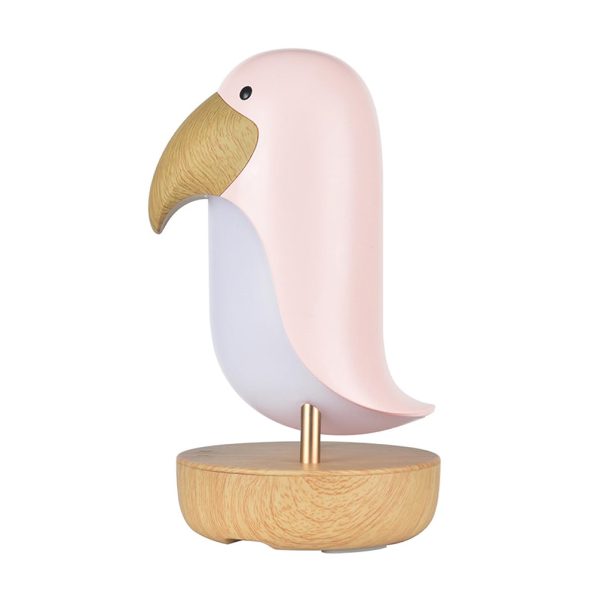 Veilleuse pour Garçon et Filles en Bois Haut-parleur sans Fil, Lampe de Chevet Dimmable Rose en Abs pour Chambre et Salon, Batterie 1200mah Rechargeable