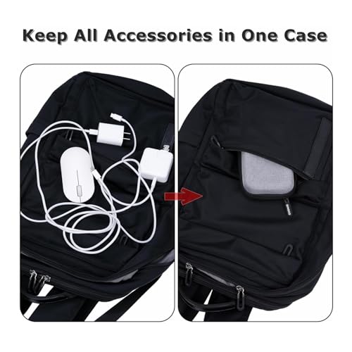 Ginsco Hard Shell Protection Case Electronic Accessories Organizer Pouch for MacBook Air/pro Adapter Chargers Cables Power Bank, for Sandisk Portable SSD Flash Disk SD Card,Compact Travel Tech Case - Thumbnail 5