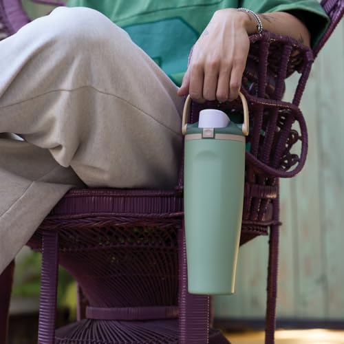 Image of Owala FreeSip Sway - Stainless Steel - 40-oz. - Green (Eucalyptus)