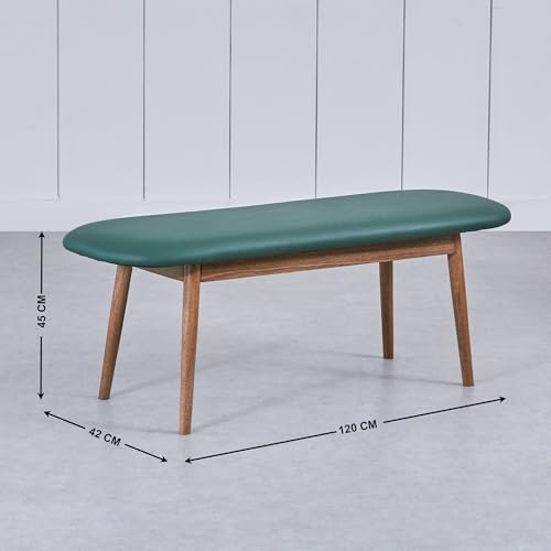 Image of Home Centre | Fernliving | Faux Leather | Dining Benches | Green | 1 Year Warranty