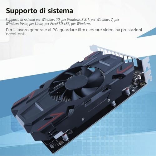Schede Grafiche Desktop HD6770, Scheda Video per Giochi per PC DDR5 da 4 GB a 128 Bit con Scheda Grafica GPU DVI I, VGA, HD, a Basso Profilo, Scheda Grafica per Videogiochi PCI