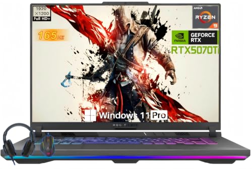 Image of ASUS ROG Strix G16 Gaming Laptop, NVIDIA RTX 5070 Ti 12 GB, 16 inch WUXGA 165Hz G-SYNC Display, AMD Ryzen 9 8940HX (16-Core, up to 5.3 GHz), 64 GB DDR5 5600 MHz, 4 TB SSD, 4-Zone RGB, Windows 11 Pro