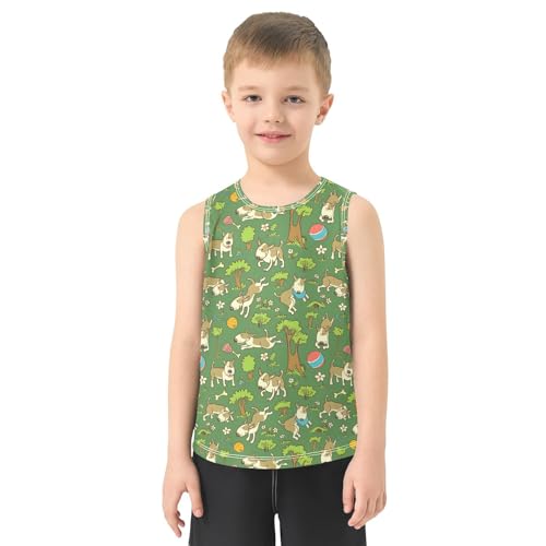 Baby Boys Sleeveless Tank Top Cute Dog Toddler Athletic Vest 3-10T2