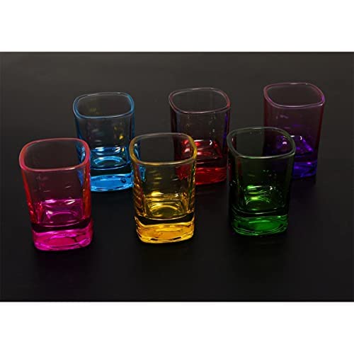 Swarley Shot Glasses Set - Cute Shot Glasses | Mini Shot - Tequila Glasses - Vasos De Chupito, Crystal Shot Glasses - Espresso Shot Glass - Colored Glass - Neon Shot (Multi Color) (6 Pieces) #TOP6