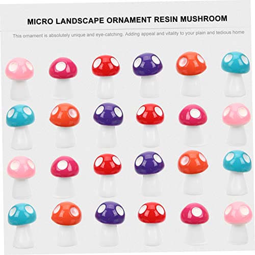 Togeval Mushroom Plush 40Pcs Mini Mushrooms Plants Decor Mushroom Ornament Tiny Mushrooms Bonsai Miniature Figurines Mushroom Figurine Garden Ornaments Mushroom Resin Craft Polka Dot #TOP5
