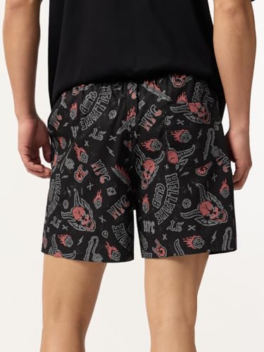 Image of The Souled Store Official Stranger Things: Hawkins Mens and Boys Regular fit Graphic Printed Cotton Green Color Men Boxer Shorts
