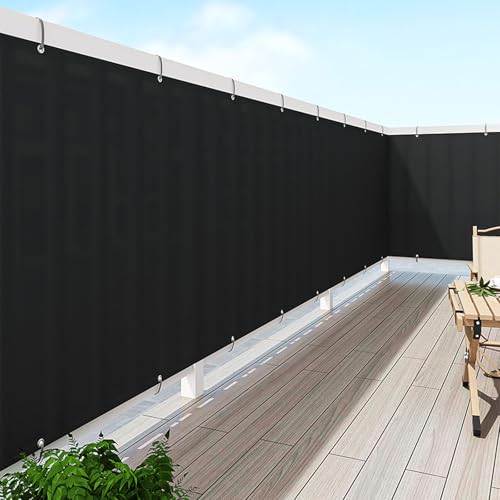 Bâche de balcon résistante aux intempéries, protection UV et coupe-vent, pour balustrade, clôture opaque, idéale pour terrasse, jardin et piscine