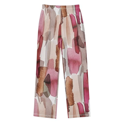 Boys' Pants Delicate Colorful Watercolor Long Bottoms Jogger Pants Elastic Waist Trousers with Pockets S-XL