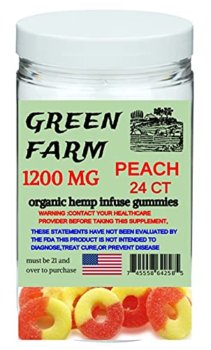 hemp Gummies peach, Premium Organic Hemp Infused Gummies,80 COUNT THC Free.. - Event & Party Supplies 1