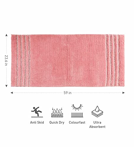 Image of Obsessions Ultra Soft Solid Bath Runner - Premium 1950 GSM Density, Anti-Skid Safety Backing & Superior Absorbency for Quick-Dry Comfort (60x150 cm, Peach)