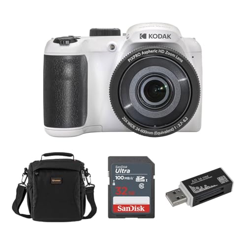 Kodak KODAK PIXPRO AZ255-WH 16MP Digital Camera 25X Optical Zoom 24mm Wide Angle Lens Image Stabilization 1080P Full HD Video 3' LCD Vlogging, with Bag & 32GB SD Card + - image 1