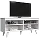 Madesa TV Schrank, Fernsehtisch für TV bis 55 Zoll, für Wohn- und Schlafzimmer, 136 x 38 x 58 cm, aus Holz – Weiß