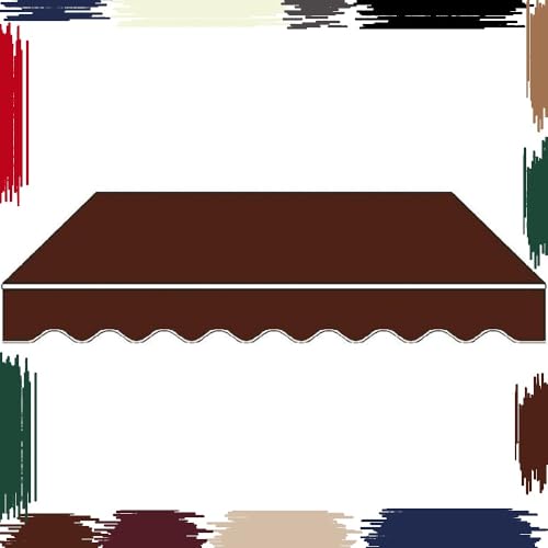 Toile de rechange store extérieur 4x3 bâche imperméable terrasse porte marron