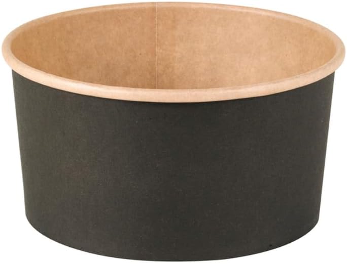 PacknWood 210PC1000KN 5.9 Dia. x 5 x 2.95 in. 33 oz Buckaty Multi Purpose Bowl - Black & Kraft - 360 Piece