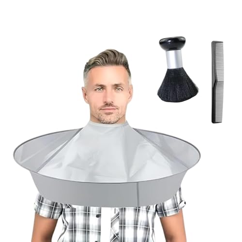 KxrTpx Hair cutting cape grey, Haircut Cape Umbrella, Adjustable neck circumference for Adults Kids Home Salon Barber Supplies