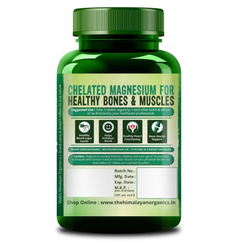 Image of Vlado's Himalayan Organics Magnesium Citrate + Glycinate + Oxide Complex 1660 mg - Triple Magnesium Complex Supplement For Men And Women I Clinically Proven tablets For Sleep, Cramps, Recovery, Nerve & Muscle Function - 60 Vegetarian Tablets